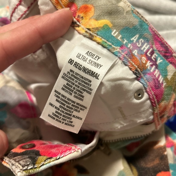 NWOT AEROPOSTALE Ashley Ultra Skinny Floral Cotton Blend Women's Jeans SZ 00REG - Picture 4 of 7